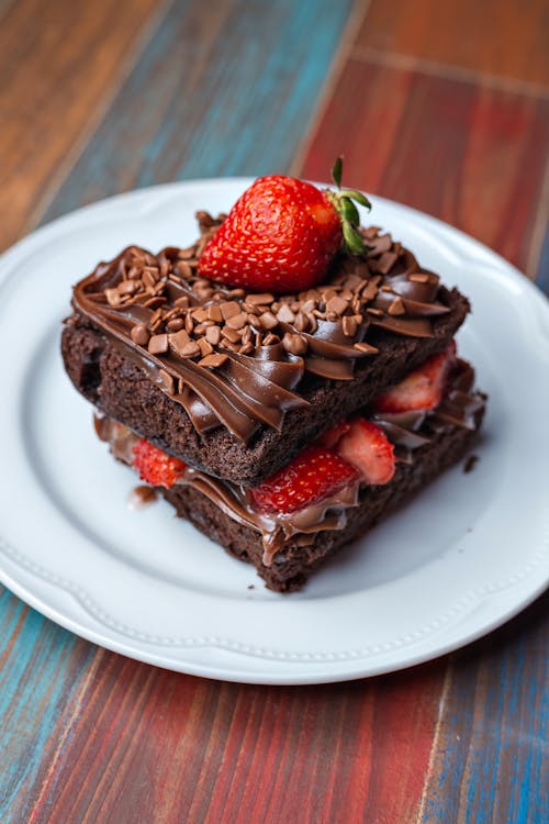 Free A Plate of Brownies Stock Photo