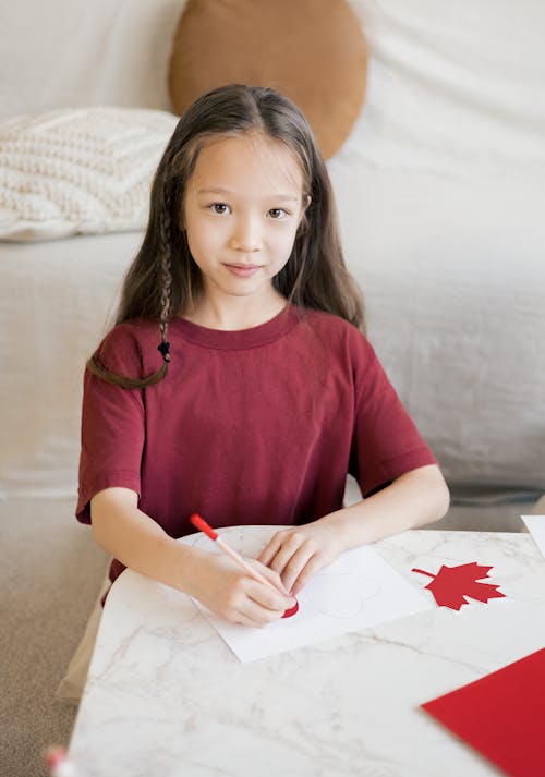 Foto stok gratis anak, belajar, bendera kanada