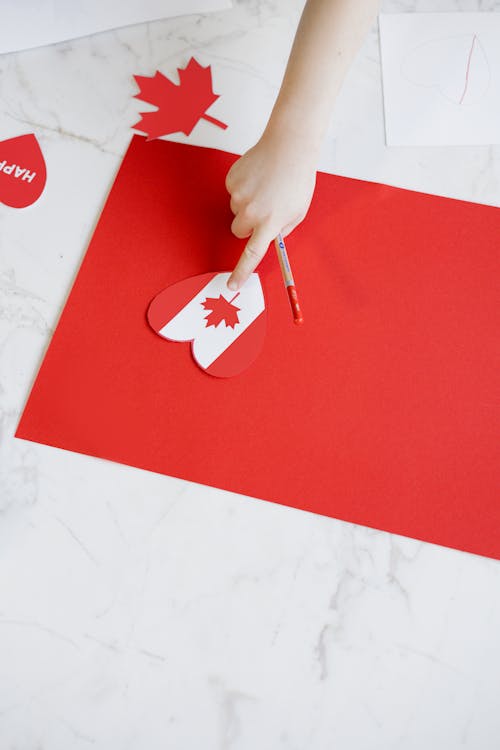 Red and White Heart Print Card