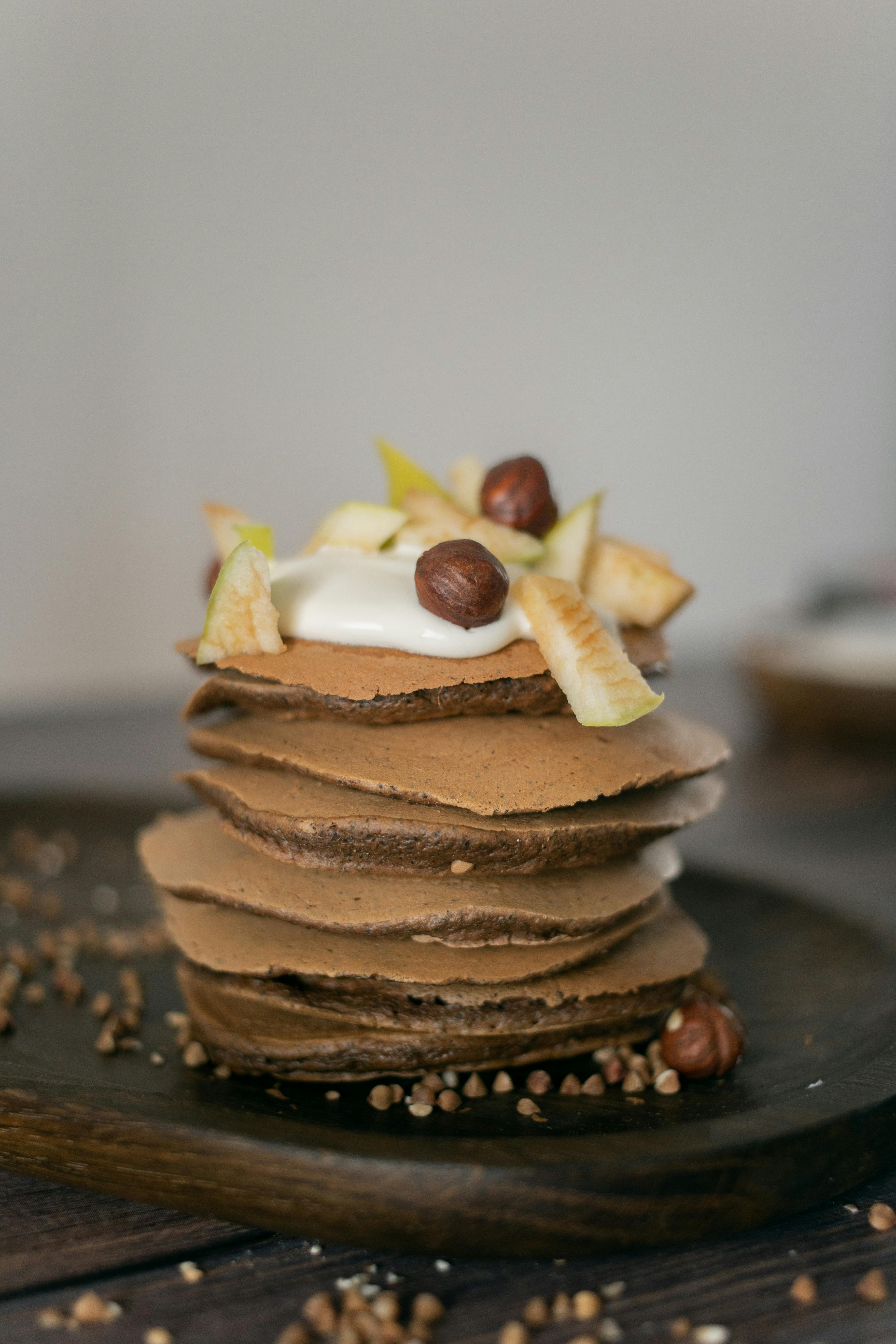 buckwheat pancakes served on plate