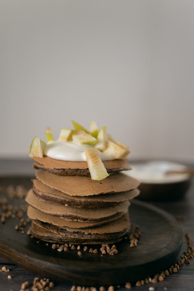 Delicious Buckwheat Pancakes With Topping