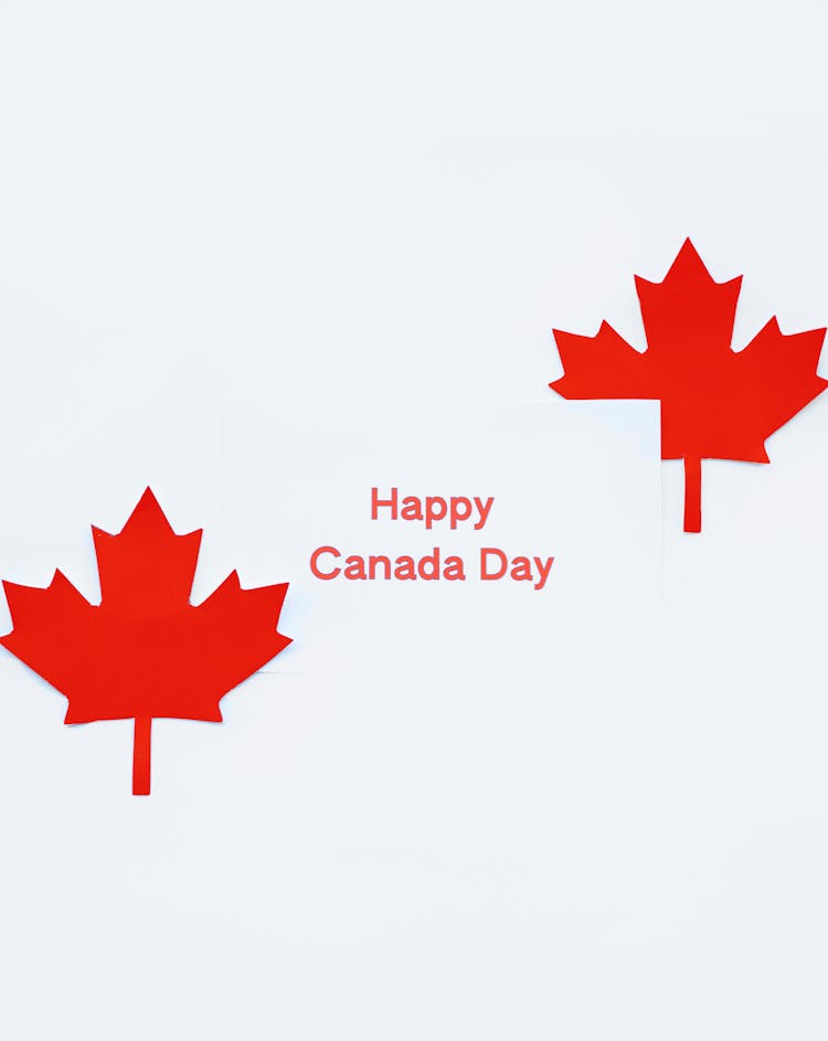 Happy Canada Day Printed On A Card