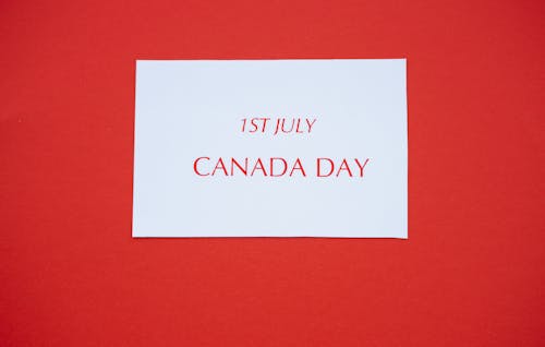 Canada Day Text on White Paper