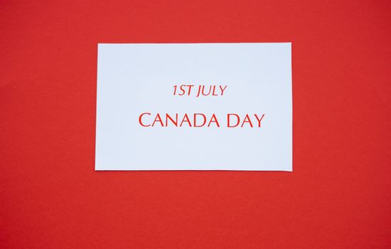 Canada Day Text on White Paper