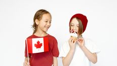 Kids Representing the Flag of Canada