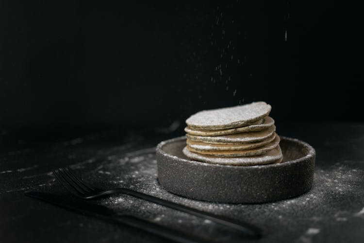 Tasty Pancakes Sprinkled With Sugar Powder