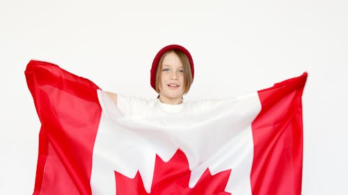 Foto profissional grátis de bandeira canadense, celebração, criança