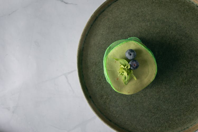 Stack Of Pancakes With Blueberry And Leaves