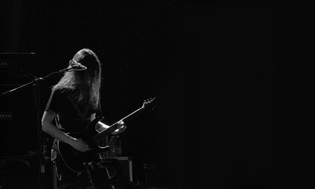 Free stock photo of Guitarist Guitar Black White Metal Concert