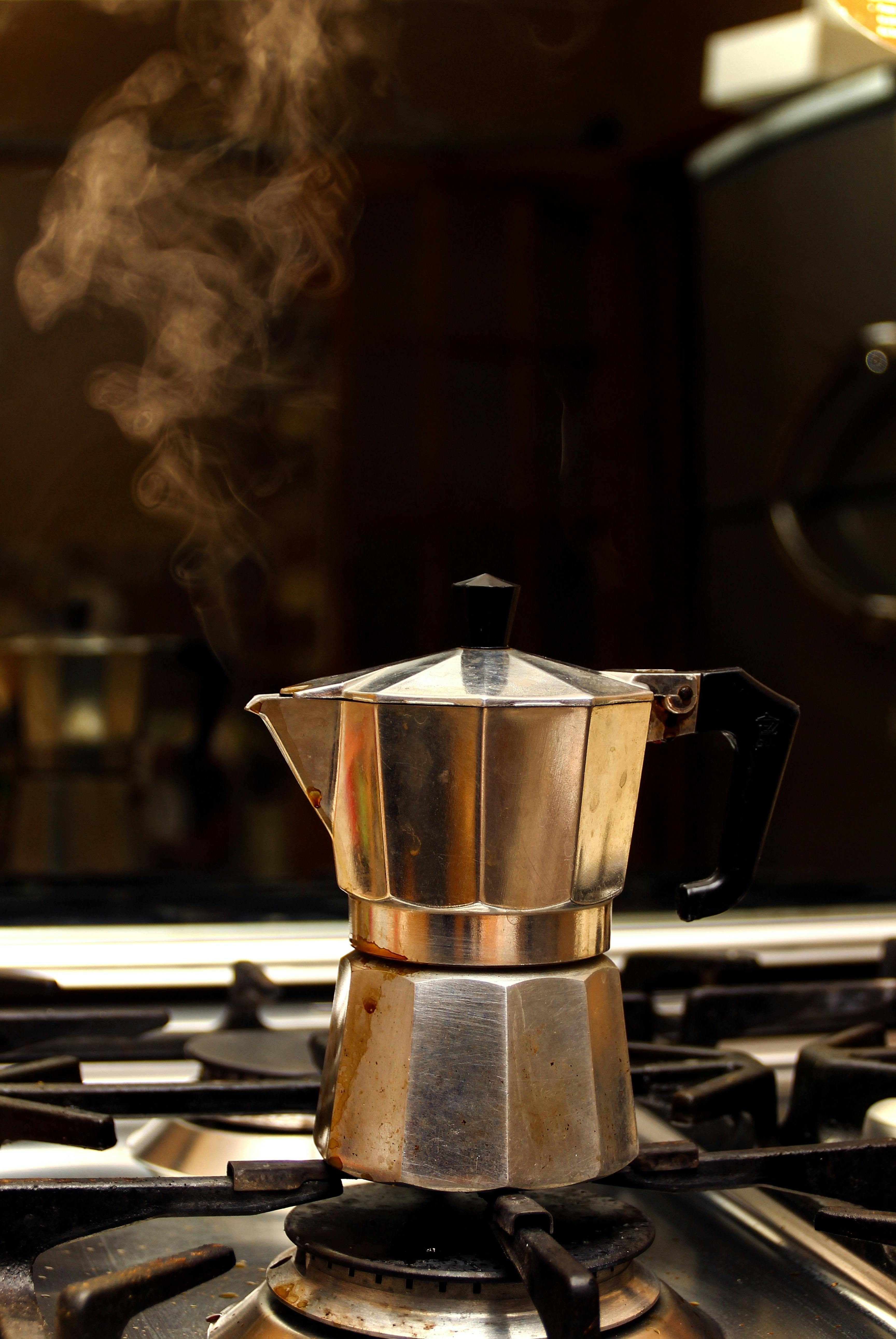 Stainless Steel Coffee Maker on Stove · Free Stock Photo