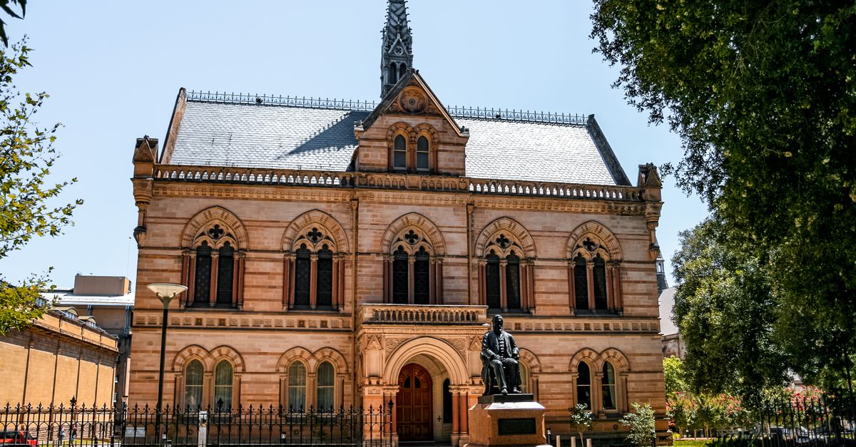 Ornate Victorian Gothic building in Adelaide, landmark architectural style.