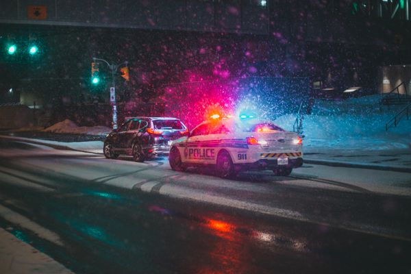 Police SUV patrol night