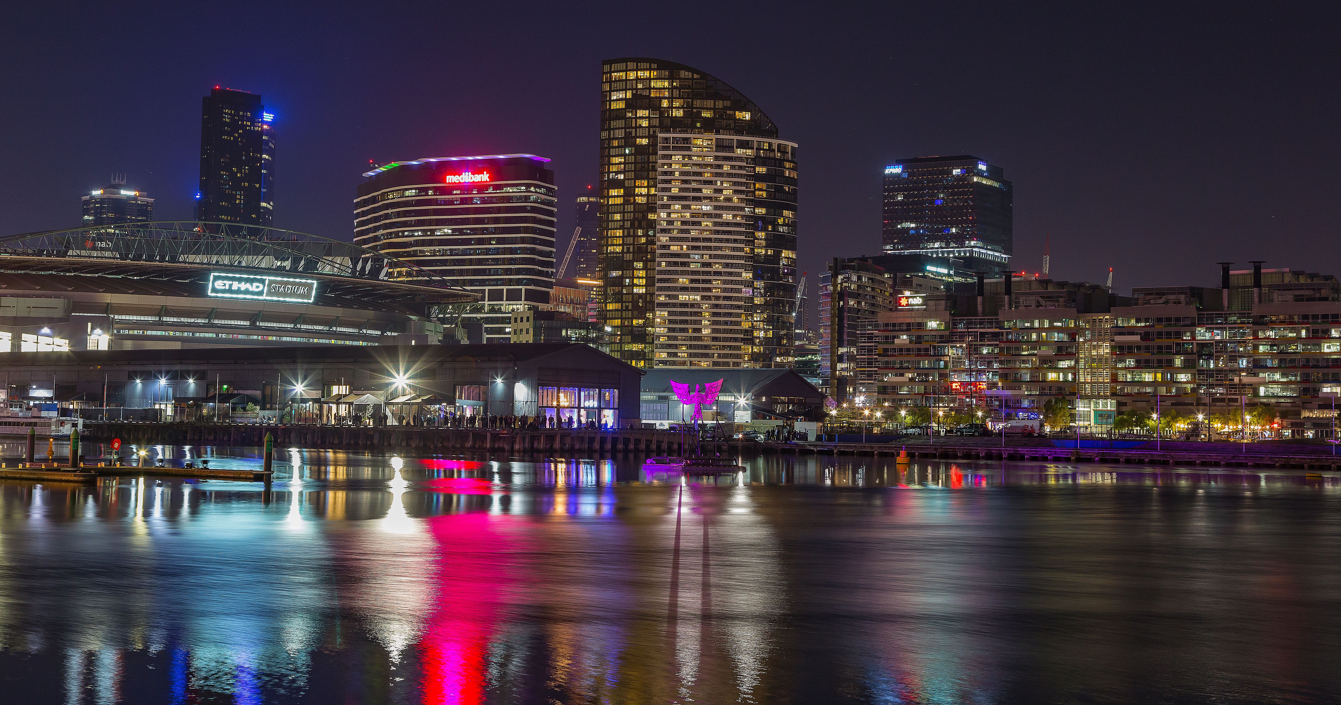 City Buildings at Night · Free Stock Photo