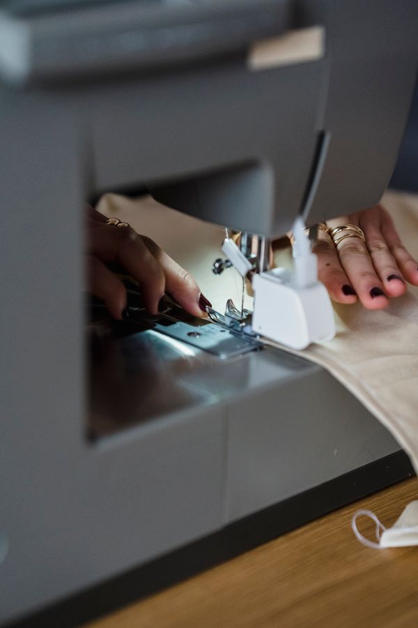 Stitching alterations in the workshop