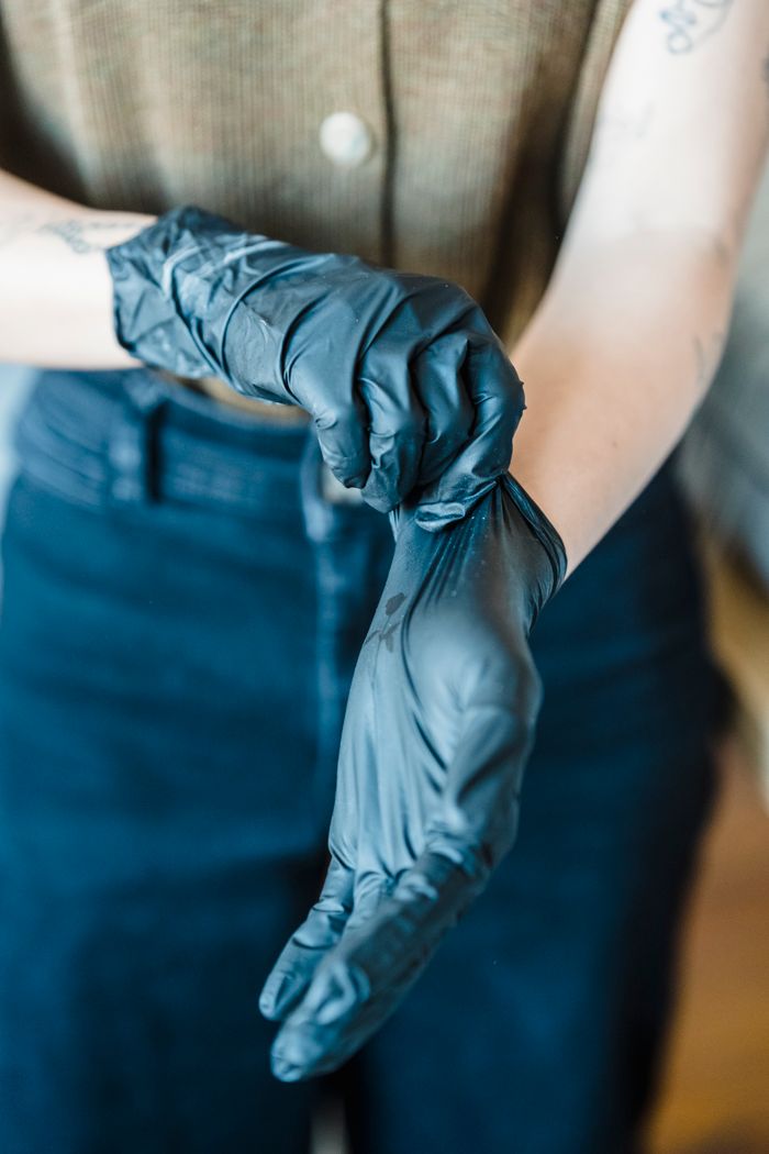 Cleaning — Protective glove use for chemical-contact hazards