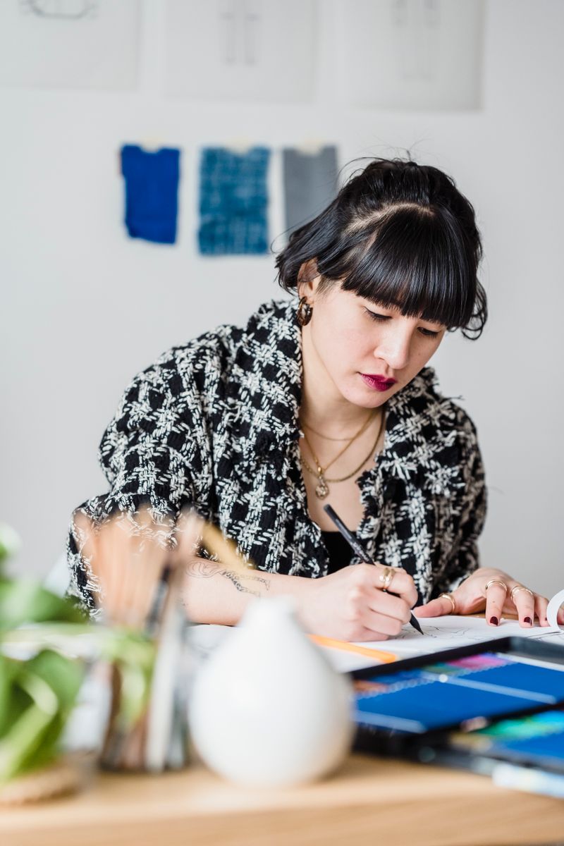 Designer sketching a new concept in the Savannah atelier