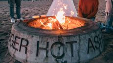 Fire Pit on Beach Shore