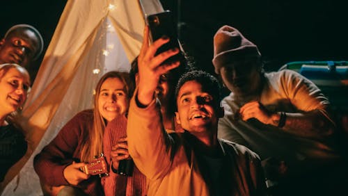 Group of Friends Taking a Group Photo