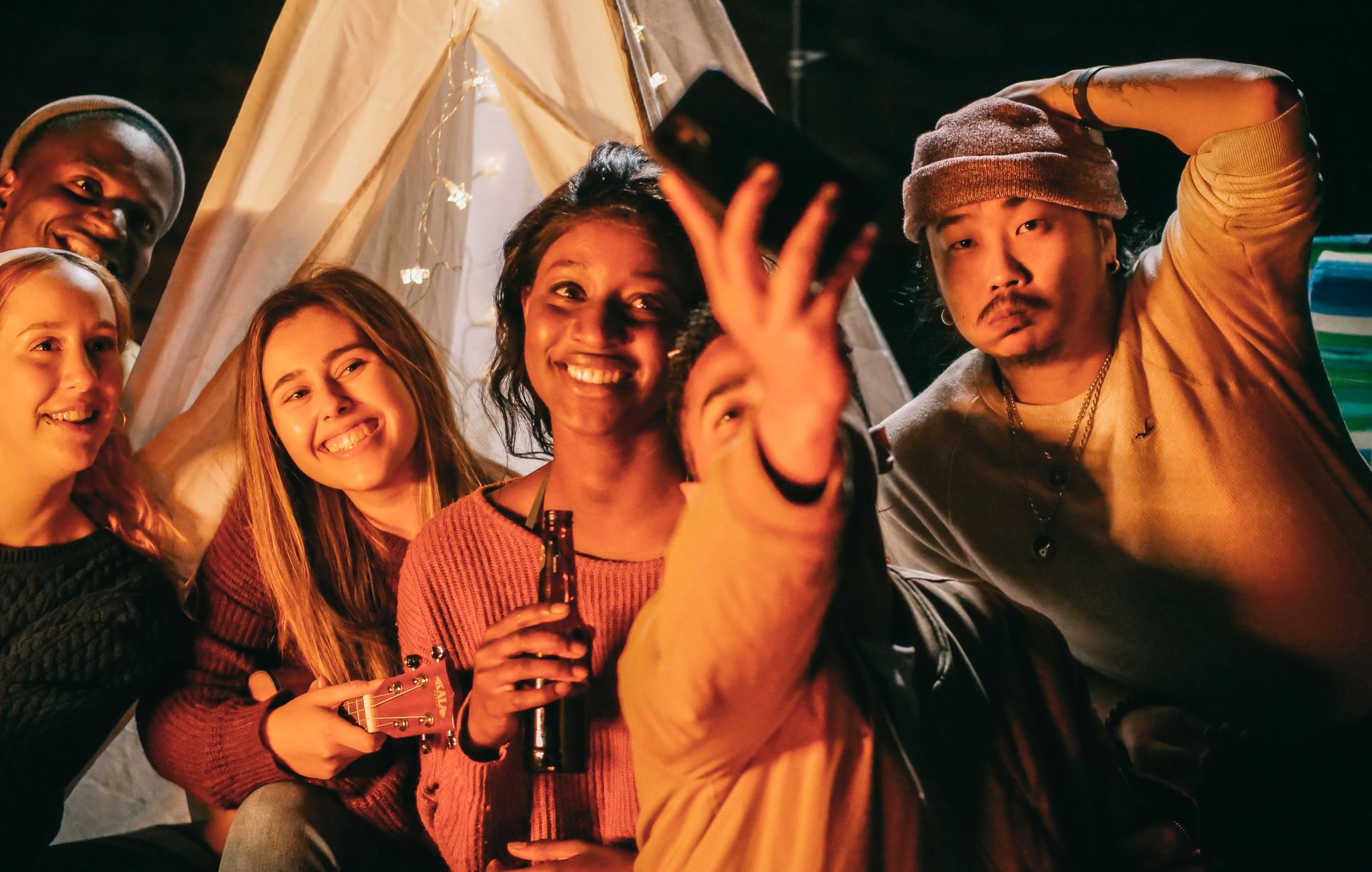 Group of Friends Taking a Group Photo
