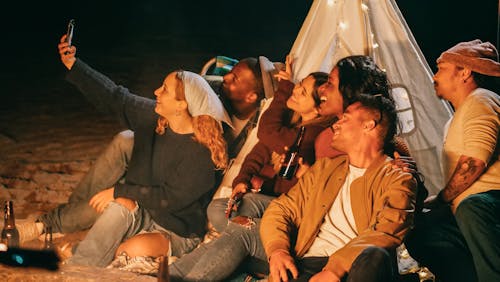 Free Group of Friends Get Together Stock Photo