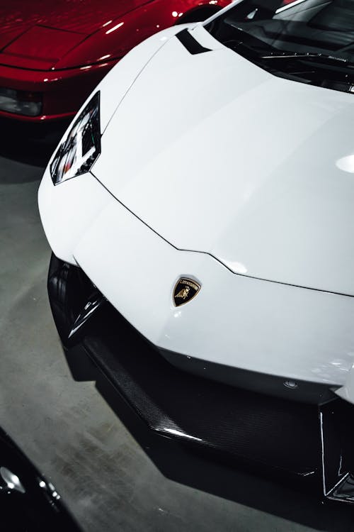 Close Up Photo of a White Car
