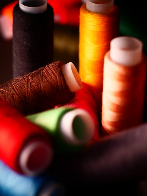 Free Close-up Photo of Colorful Threads  Stock Photo