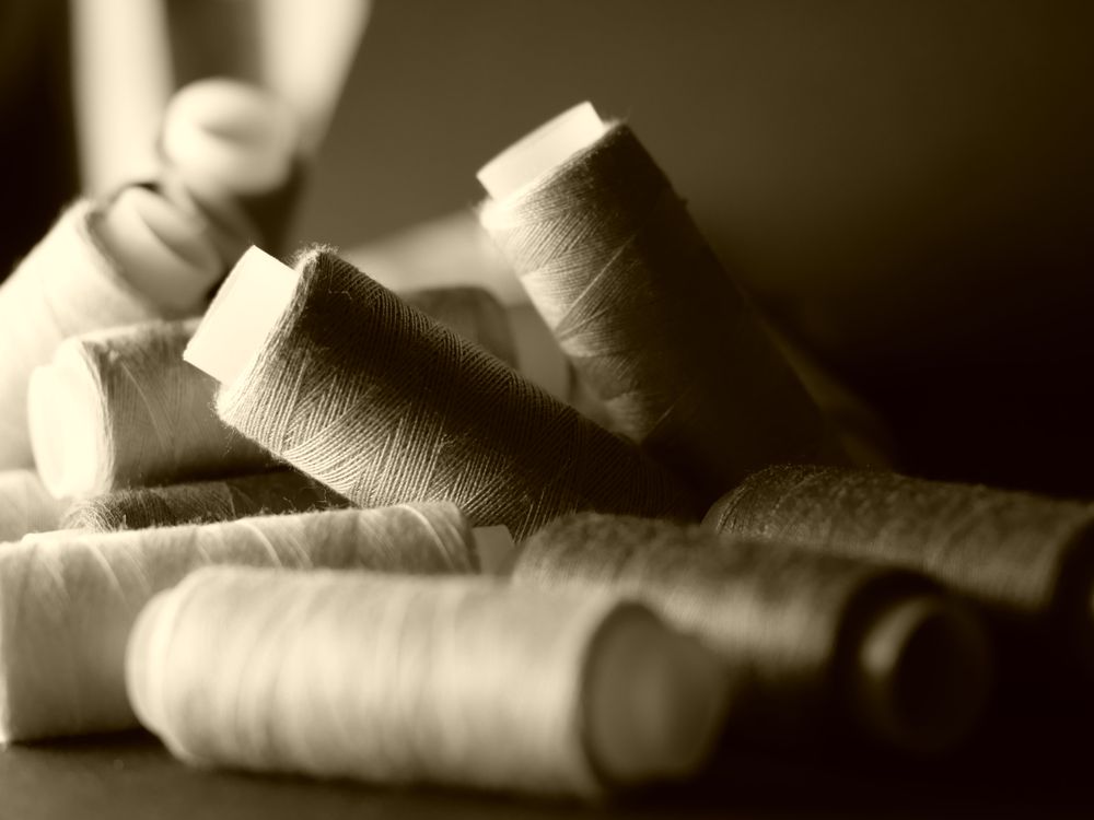 Monochrome Photo of Threads · Free Stock Photo