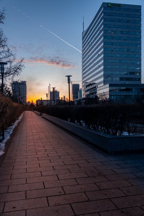 Free stock photo of blue sky, city street, downtown