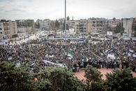 Aerial Footage of People Protesting