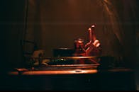 Close-up Photo of Tray with a Bottle and a Hand Figurine