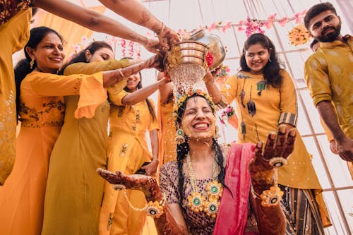 Pouring of Water on a Happy Woman 