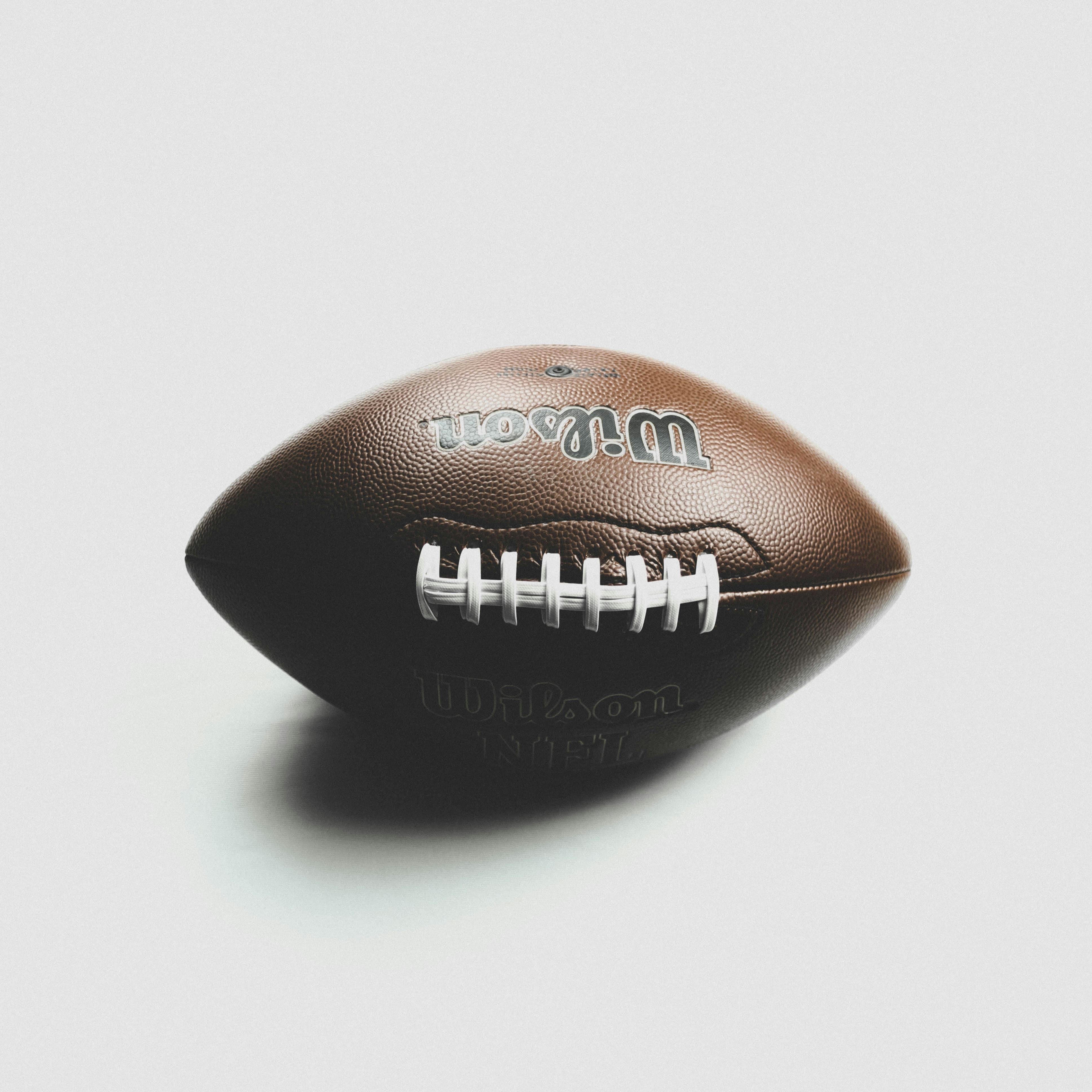 Leather American football ball Stock Photo