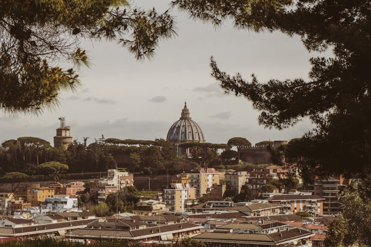 Cityscape Of Monte Ciocci With Trees