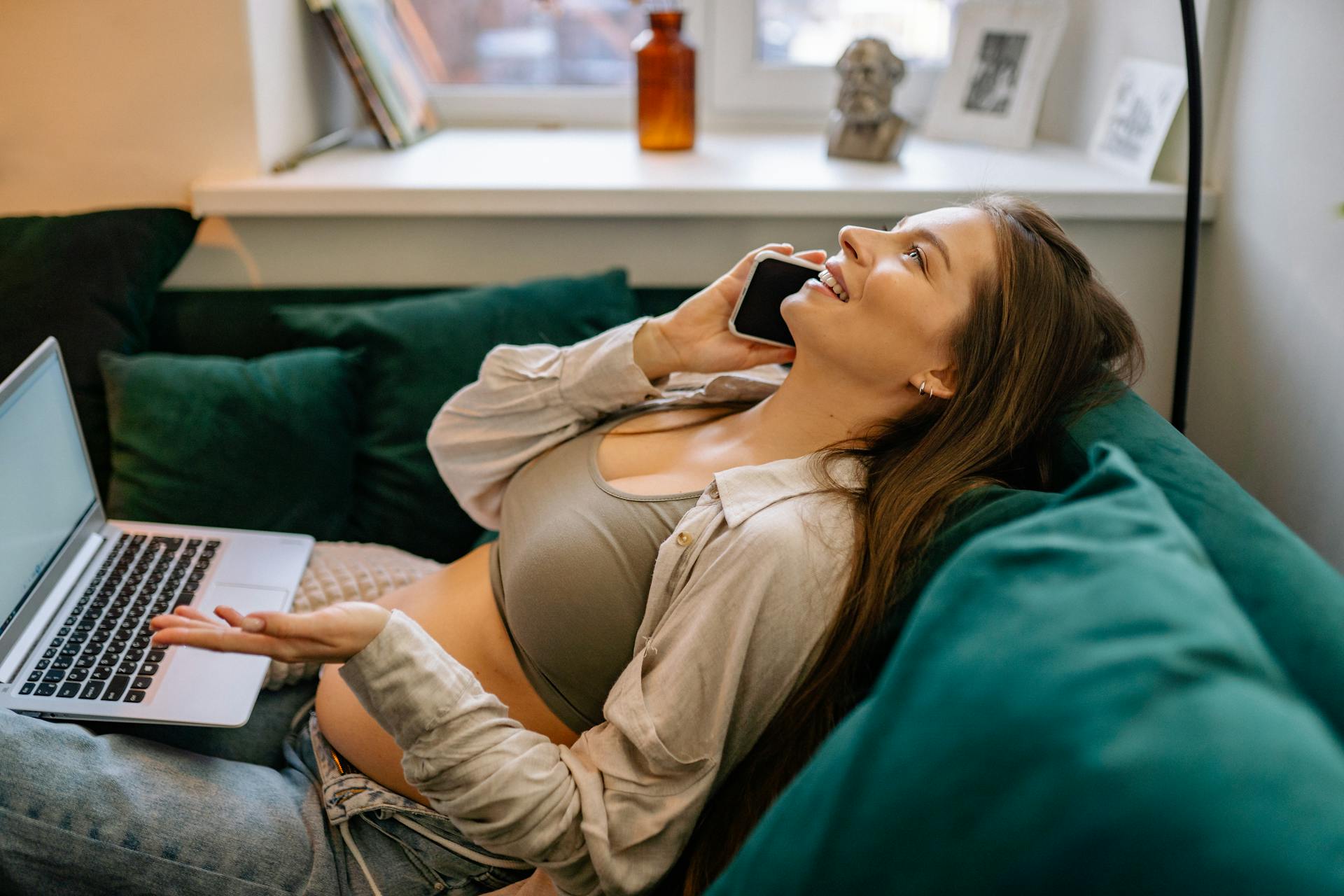 Pregnant Woman talking on Phone