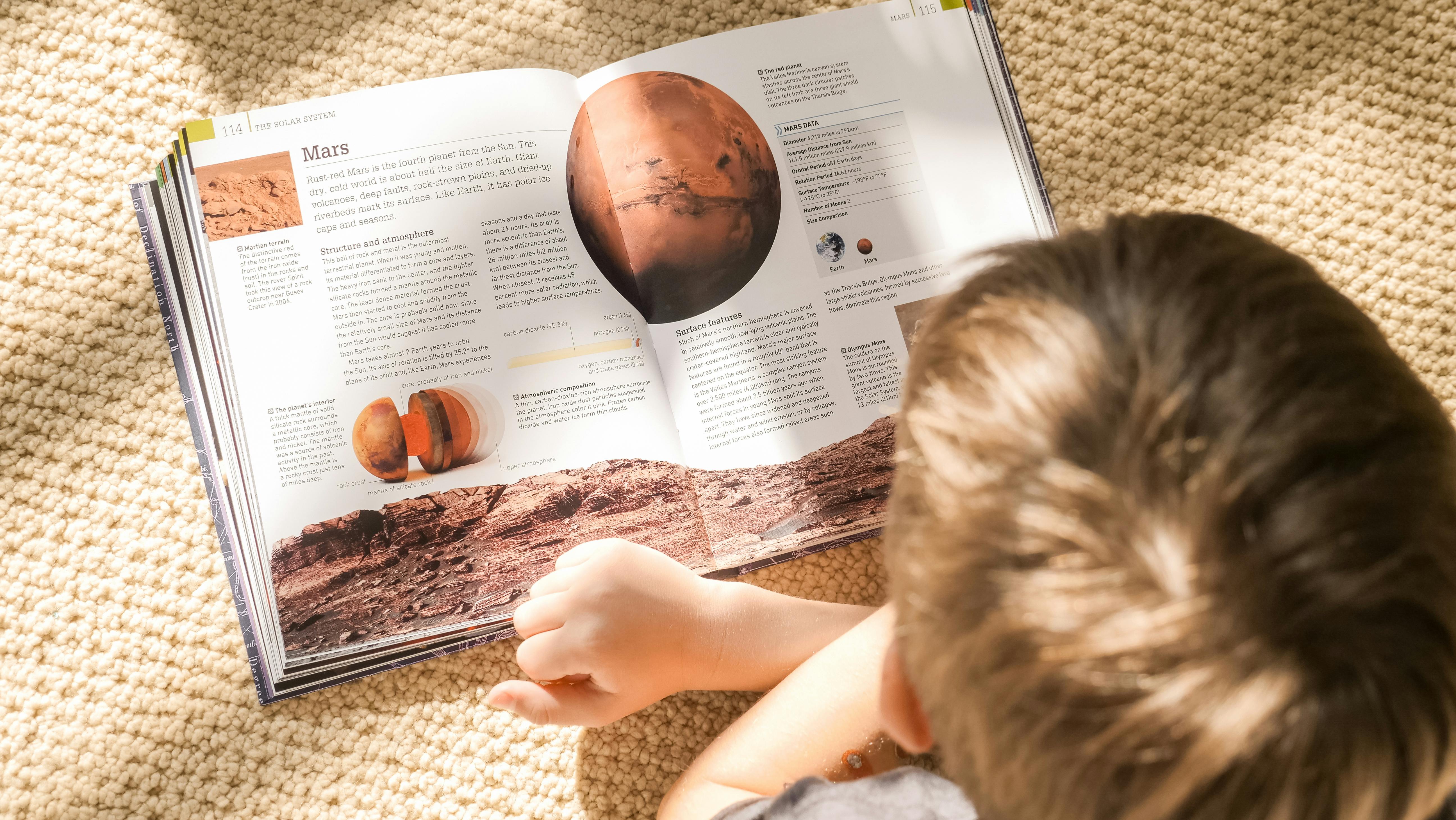 boy reading a book