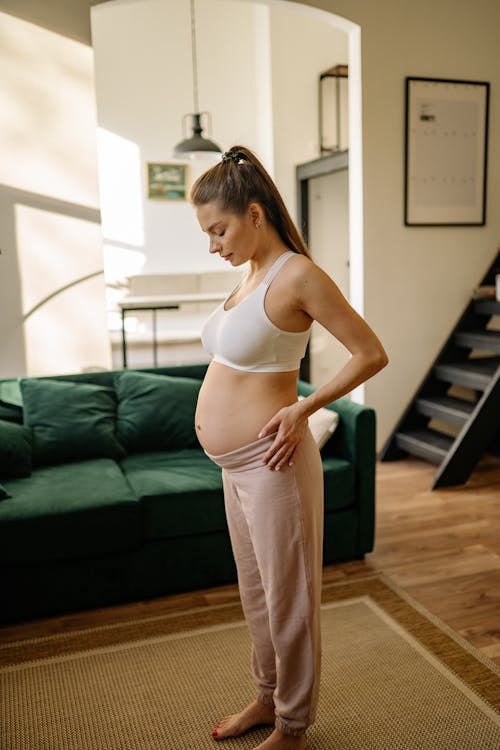 Free Pregnant Woman doing Excercise  Stock Photo