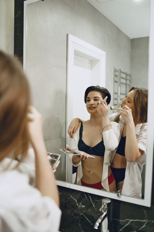 Women doing Make-up 