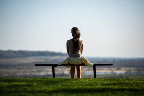 A Woman Sitting on the Bench