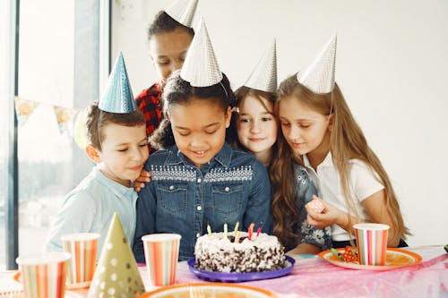 Free Children celebrating a Birthday  Stock Photo