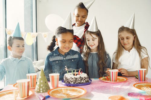 Free Children celebrating a Birthday  Stock Photo
