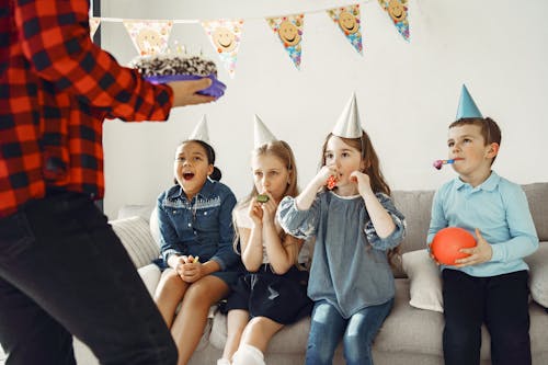 Free Children celebrating a Birthday  Stock Photo