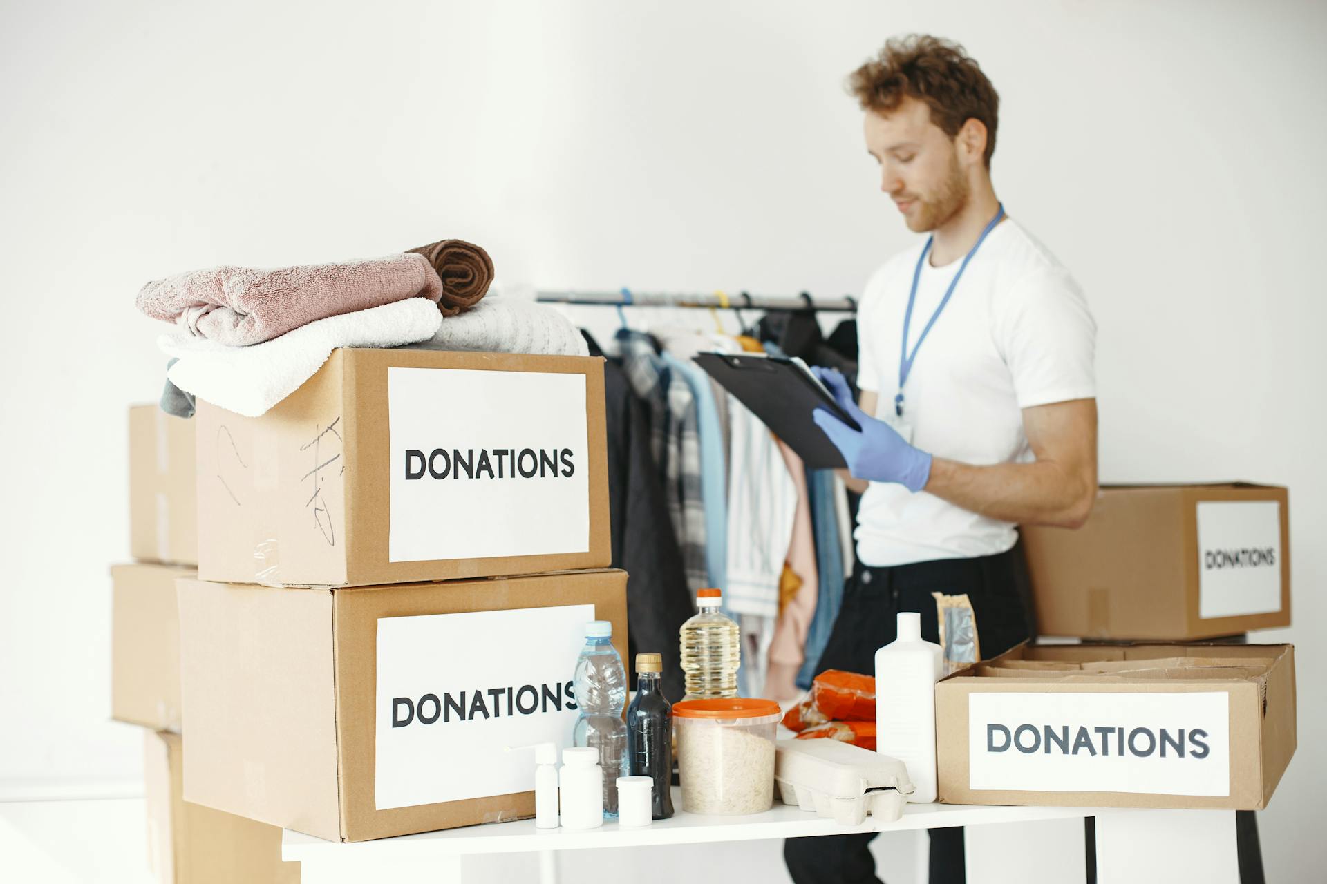 Donation Boxes on the Table