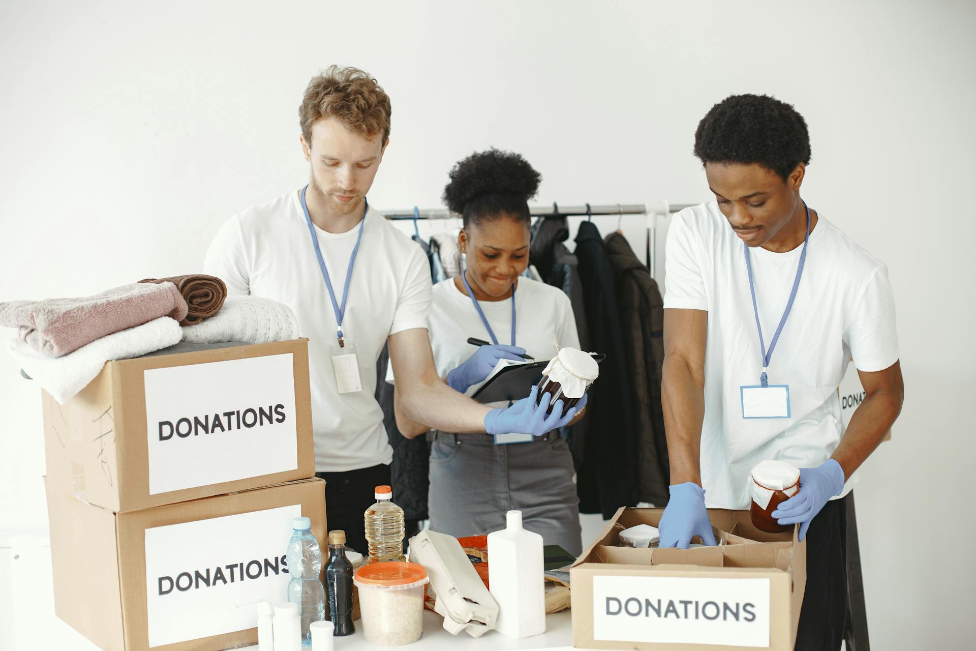 People Packing Donations