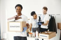 Group pf People Packing Items for Donation