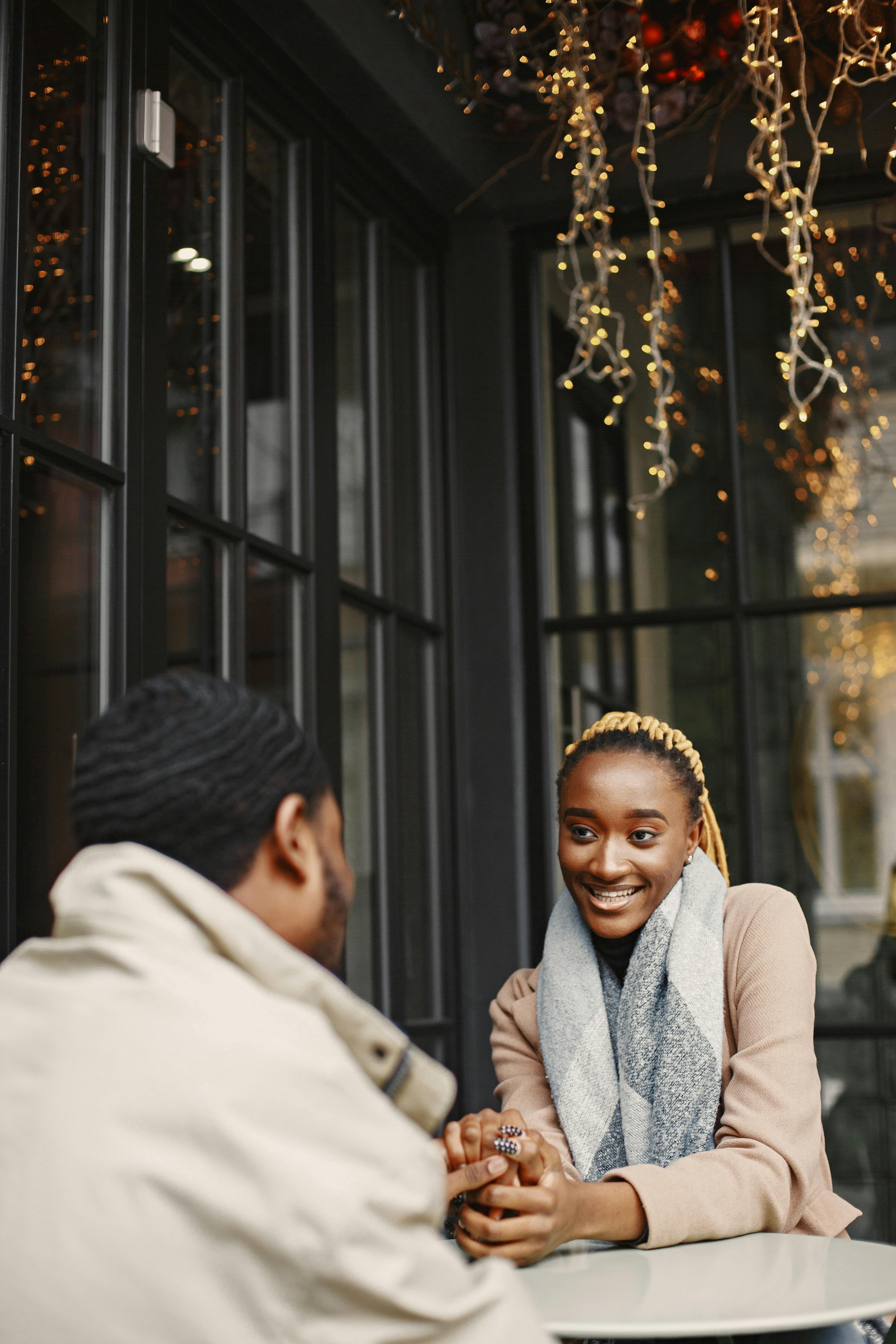 Dating app interface on mobile device screen