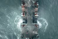 City Pier in Sea in Storm