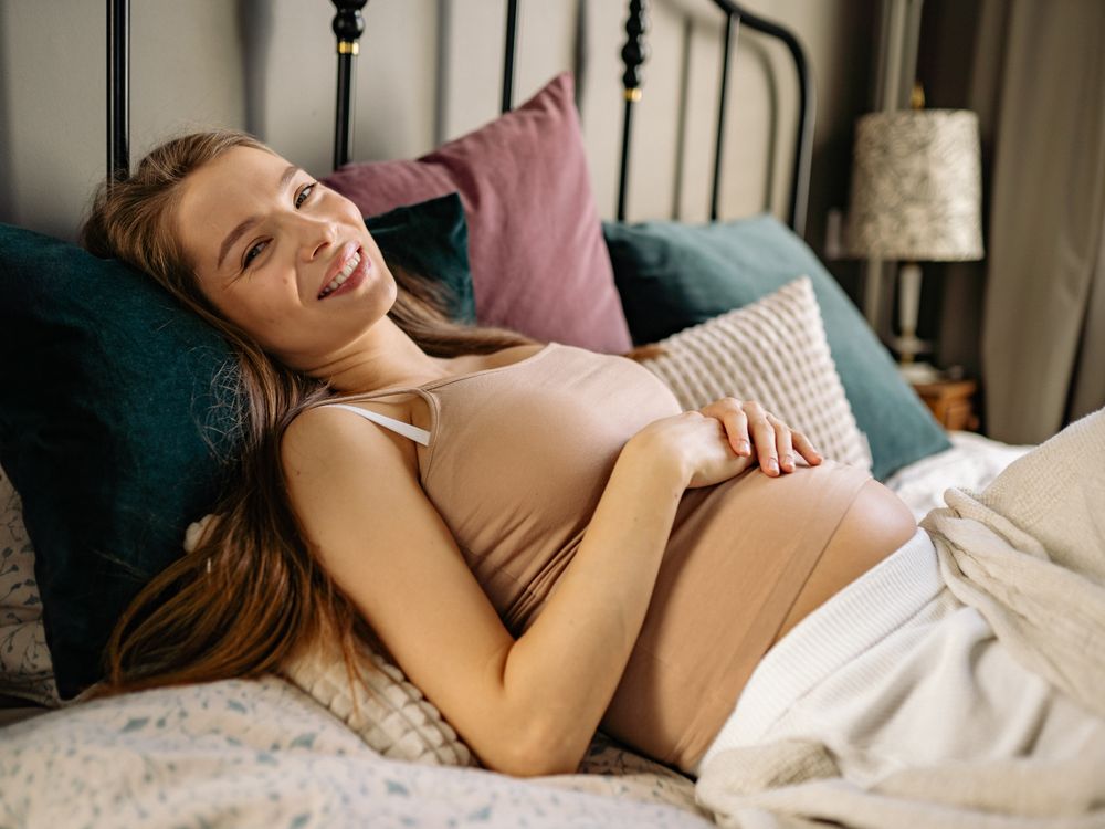 Pregnant woman relaxing