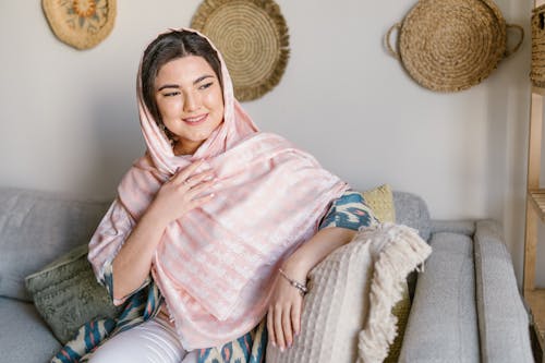 Smiling Woman With Pink Headscarf