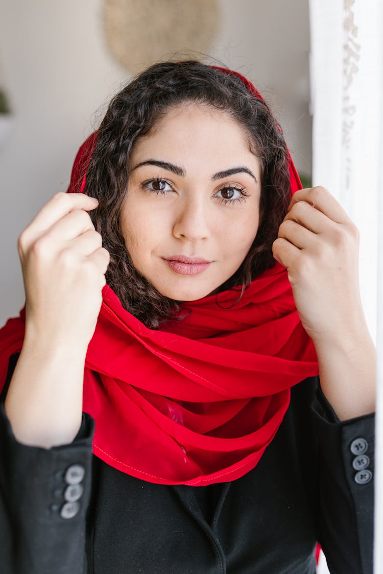 Portrait Of Woman With Red Scarf