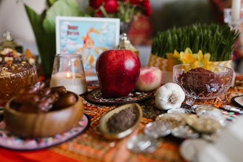 Traditional Food And Table Setting On Persian New Year
